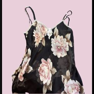 Floral Lace Trim Camisole Top